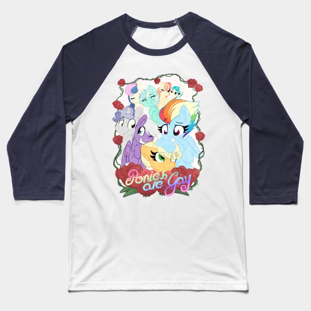 Ponies are Gay! Baseball T-Shirt by LBRCloud